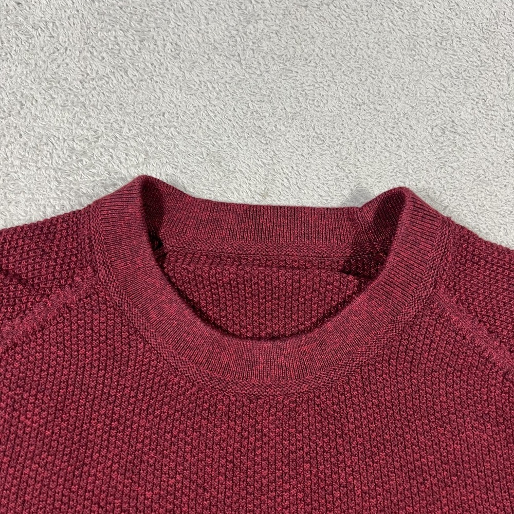 Lululemon Textured Knit Crewneck Sweater Mens XL Burgundy Sweatshirt - Picture 3 of 10